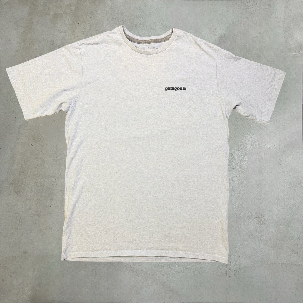 Patagonia Responsibili-Tee Mens Small Blue Gorpcore P-6 Logo Recycled T-Shirt